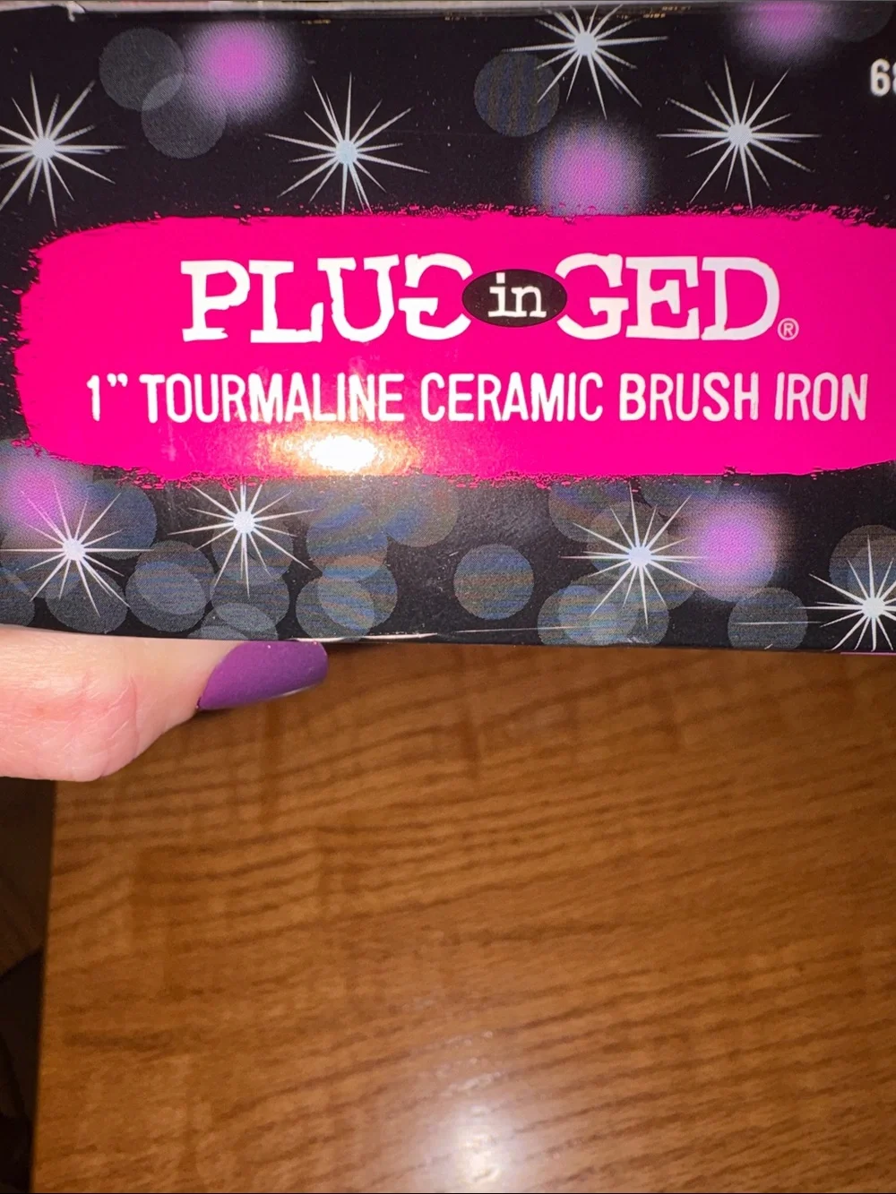 Plugged In 1” Ceramic Tourmaline Brush Iron - Straightens, Curls, and Volumizes